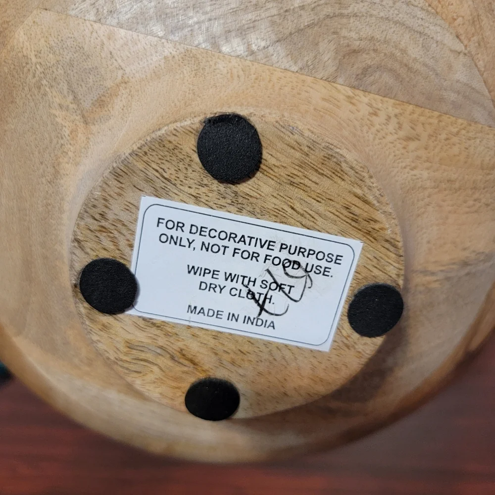 Handcrafted India Wooden Natural Materials Artisian‎ Decorative Wooden Bowl